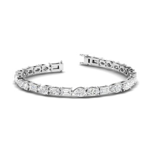 <span class=keywords><strong>Bracciale</strong></span> a Polsino Aperto con Diamanti Sintetici Multiforma Certificati IGI in <span class=keywords><strong>Oro</strong></span> Giallo / Bianco / Rosa 14K - Product Image 3