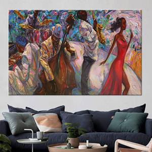 Impression sur toile d'artistes musiciens de jazz vibrants - Décoration élégante pour la maison, 1P : encadrée - Product Image 1