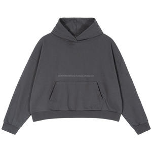 Custom <b>men's</b> cropped Plus Size Anti-shrink <b>oversized</b> heavyweight 380 - 500gsm blank Thick cotton Plain <b>fleece</b> <b>hoodie</b> for <b>men</b> - Product Image 3