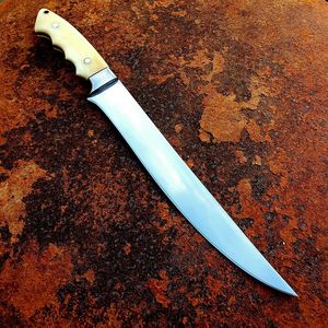 Cuchillo De Filete de acero al carbono para caza y pesca al aire libre, hoja flexible y afilada con mango de hueso, logotipo personalizado al por mayor Premium - Product Image 2