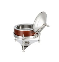 Belle casserole de service buffet en or rose en acier inoxydable chauffe-plats avec design laser fait main