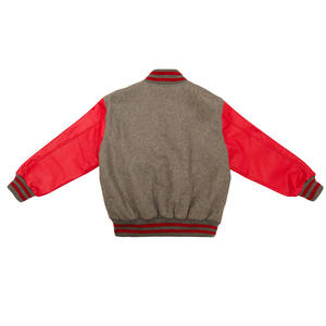 Chaqueta universitaria blanca lisa de retazos revestida de diseño personalizado con rayas blancas y logotipo frontal para unisex - Product Image 6