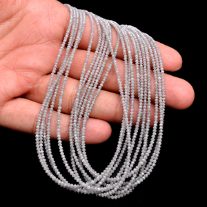 Perles Rondelles Micro-Facettées en Diamant Gris AAA+ 1,50mm-2,40mm, Perles de Diamant Blanc Naturel Fin et Rare, Pierres Précieuses pour Bijoux - Product Image 6