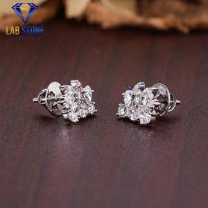 1.114 TDW Marquise, ลูกแพร์, วงรีและรอบตัดเพชร18kt ทองคำขาวต่างหูโดย labstone/ EF-VS COLOUR - Product Image 3