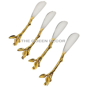 Ensembles de 3 couverts toutes occasions anneau en or manche en métal couteau à fromage sans danger pour la cuisine à domicile utilisation au restaurant - Product Image 2