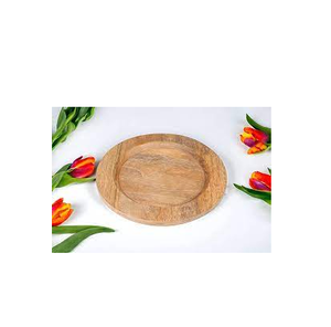 Placa de carga de madera para boda y hogar, plato redondo único con cargador tallado de artesanía india - Product Image 2