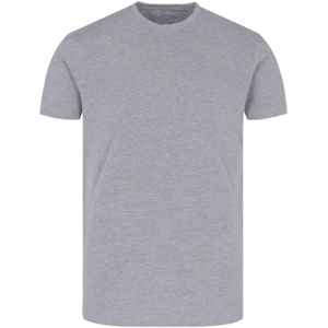 Conjunto de pijama de camiseta lisa gris Conjunto de salón tejido de algodón 100% Ropa de dormir de media manga suave y transpirable con camiseta y pantalones de cuello redondo - Product Image 2