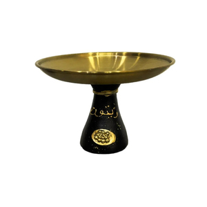 Forme ronde métallique robuste support de service et plateau couleur noire enduit de poudre dernière arrivée à la main fournitures d'aspect luxueux - Product Image 5