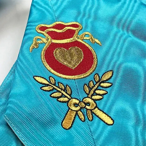 Collier d'officier de la Grande Loge provinciale maçonnique en bleu avec garniture en or avec accrocher le bijou et avec de la mousse à l'intérieur du collier Ronpex - Product Image 5