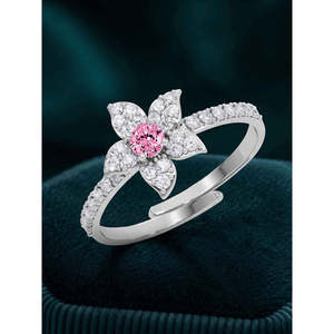 Anillos de Plata de Ley 925 de Primera Calidad para Mujer, Chapados en Oro Rosa y Rodio, con Incrustaciones Elegantes en Forma de Corazón, Modernos, de Acero Inoxidable - Product Image 2