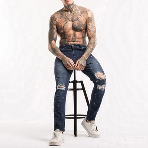 กางเกงยีนส์สไตล์คัสตอมสำหรับผู้ชาย ผลิตจากโรงงาน กางเกงยีนส์เดนิมสตรีทแวร์สุดฮิตสำหรับทุกฤดู-ฤดูใบไม้ร่วง ฤดูหนาว - Product Image 1