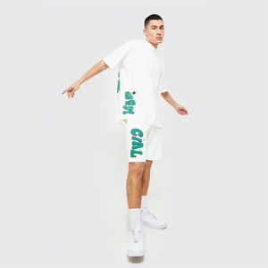 <b>Men's</b> Casual Print QuickDry <b>Shorts</b> Set High Quality 100% Cotton Comfortable Breathable Fabric with Drawstring Closure for Summer - Product Image 1