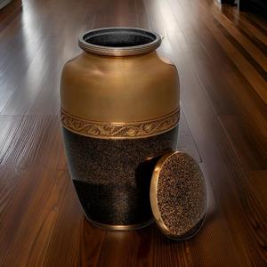 Urne de crémation pour cendres adultes Magnifiquement superbe Texture simple Nouveau design Couleur <span class=keywords><strong>bronze</strong></span> Urnes funéraires en métal funéraires en gros