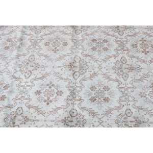 Alfombra Turca Vintage Ecológica de 3.9x6.6 pies, Alfombra Blanca con Diseño de Patchwork, Lana con Base de Látex - Product Image 5