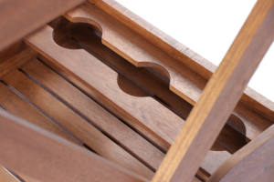 Carrito de té portátil de alta calidad, madera de acacia natural con ruedas, la mejor calidad OEM personalizable, suministrado por Vietnam - Product Image 2