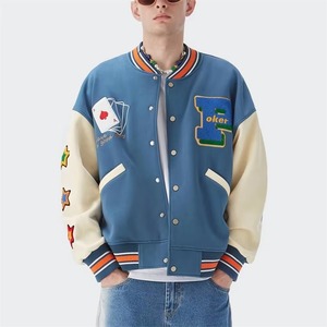 Veste bomber de baseball universitaire en laine brodée avec des patchs en chenille personnalisés pour hommes - Product Image 1