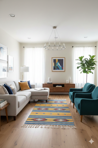 Alfombra de Algodón Floral Moderna, Tejida a Mano, Personalizable, Lavable a Máquina, con Reverso Reversible, para Uso Doméstico, Picnic y Comercial - Product Image 4