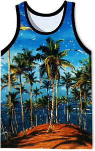Men's Tank Tops Summer Casual Sleeveless Singlets Solid Cotton Polyester Breathable Quick Dry Sublimated 2024 - Product Image 2