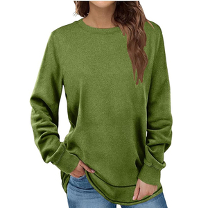 Sudaderas informales personalizadas para mujer, sudaderas ligeras de gran tamaño con forro polar liso - Product Image 4