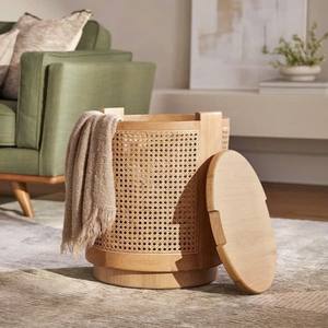 Panier en rotin tissé à la main, panier de rangement en rotin Portable 3 set maison salle de bain salon rangement, cadeau de pendaison de crémaillère - Product Image 1