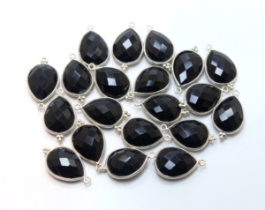 Colgante en forma de pera facetado de ónix negro Natural de Plata de Ley 925 para bodas, aniversarios, compromisos para joyería de plata - Product Image 3