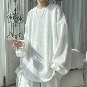 Camisetas Casuales de Manga Larga para Hombre, Primavera-Otoño 2026, Cuello Redondo, Estilo Coreano, Moda Urbana - Product Image 3