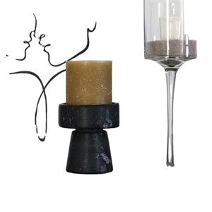 Fabrica y proveedores de candelabro decorativo para el hogar de diseño clásico, candelabro de mármol negro de alta calidad - Product Image 1