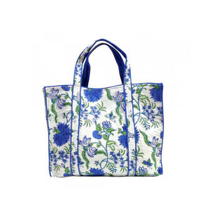 Venta directa de fábrica elegante bolso de mano de lino bloque de mano impreso acolchado de algodón suave bolso de noche acolchado - Product Image 3