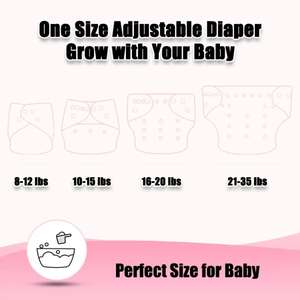 Natucare BSCI Vente en gros Nouveau-né Bébé Utilisation de <span class=keywords><strong>nuit</strong></span> Couches lavables <span class=keywords><strong>Taille</strong></span> unique biologique Couches lavables pour bébé - Product Image 4