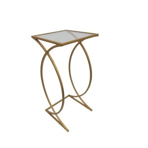 Table basse de finition antique de concepteur attrayant dessus en verre pour la décoration de plancher d'hôtel cadre de meubles de tables basses de luxe - Product Image 1