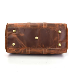 Bolsa de Viaje Deportiva de Cuero Genuino con Cierre y Logotipo Personalizado, Reutilizable, para Entrenamiento al Aire Libre - Product Image 5