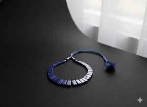 Collier en pierre précieuse lapis-lazuli fait main de haute qualité, bleu naturel, druzy avec brin lâche pour les fêtes - Product Image 4