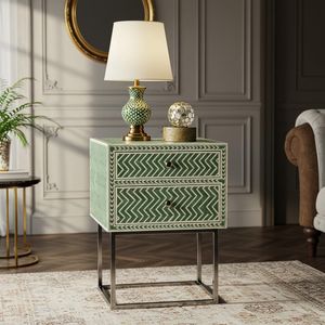 Table moderne en os incrusté fait main, élégante armoire de salon avec incrustations complexes, fournisseur personnalisé en Inde - Product Image 6