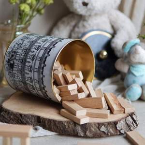 2.1L Vintage Cityscapes Ilustración Recipiente redondo de metal con mango de perilla de 140x150mm Latas de metal de 150mm - Product Image 3