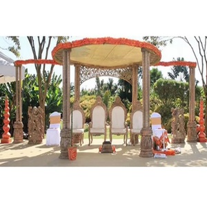 Atractivo Mandap de madera tallado a mano para bodas al aire libre impresionante artesanía de España y NZ Trending Wedding Decoraciones Set - Product Image 1