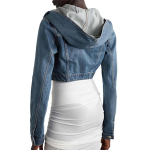 Chaqueta Vaquera Corta con Capucha, Estilo Retro Casual, Ajuste Holgado, Precio de Mayoreo, Nueva Colección - Product Image 3