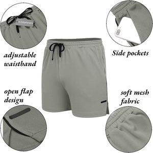 Nouveau été hommes maille Gym musculation décontracté Shorts amples Joggers extérieur Fitness Shorts de plage hommes Shorts de sport - Product Image 5