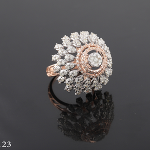 กระดุมเพชรที่ปลูกในห้องแล็บขนาดใหญ่ชุบทองกุหลาบสำหรับได้รับการรับรองของขวัญการหมั้นที่ทันสมัยเครื่องประดับสำหรับผู้หญิงงานแต่งงาน - Product Image 1