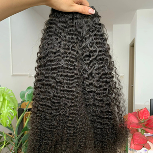 Doble dibujado a máquina trama rizada 100% virgen Remy cabello humano sin enredos suelta onda profunda de vietnamita sin procesar - Product Image 1