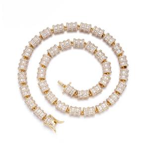 Collares finos personalizados de oro amarillo de 14K, cadena cubana de Hip Hop con diamante de moissanita VVS, certificado IGI para hombres, joyería de regalo - Product Image 1