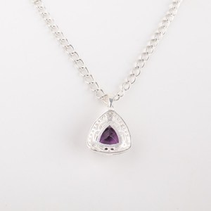Pendentif en améthyste en forme de poire, plaqué or 18 carats, argent sterling, mode, certifié IGI, pierre de naissance de février, bijoux en pierres précieuses faits à la main - Product Image 4