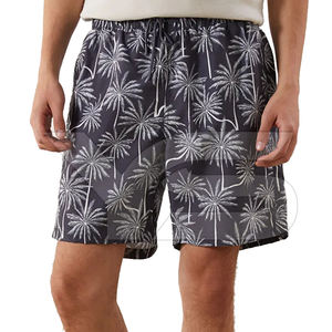 กางเกงขาสั้นกางเกงชายหาดของผู้ชายแบบผูกเชือกแบบผูกเชือกแบบเย็บพิมพ์ซับลิเมชันทำจากโพลีเอสเตอร์ระบายอากาศได้ดี100% - Product Image 1