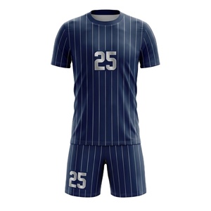 Uniforme de Fútbol Sublimado Personalizado 100% Poliéster, Camiseta de Fútbol con Rayas, Transpirable, de Secado Rápido, Ropa Deportiva para Entrenamiento de Equipo - Product Image 1