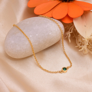 แฮนด์เมดคลาสสิก18K ชุปทองธรรมชาติสีเขียวนิลขนาดเล็กอัญมณีสีเขียวสร้อยข้อมือโซ่เงิน925ทึบของขวัญสำหรับงานปาร์ตี้ - Product Image 3