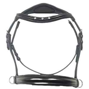 Brida de cuero negro de alta calidad para montar a caballo cómodo exportador indio - Product Image 1