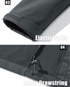 Veste de randonnée pour homme, fermeture éclair, softshell renforcé, impression de logo, vêtements d'extérieur rembourrés - Product Image 3