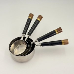 Handmade Solid Stainless Steel <b>Measuring</b> <b>Cups</b> with Resin Handle Different Sizes Round Shape <b>Measuring</b> Spoons and <b>Cup</b> in Bulk - Product Image 1