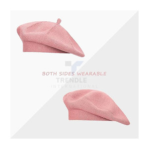 Boina Casual Personalizable, Estilo Francés, Tejido Elástico, Color Sólido, Reversible, Ambos Lados, Suave, Cálida, Gorra de Moda para Mujeres y Hombres - Product Image 4
