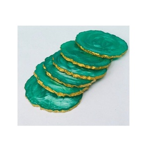 Fabricante resina bebida taza Mesa posavasos logotipo personalizado para el hogar Oficina Mesa posavasos de resina té redondo agua vidrio al por mayor - Product Image 2