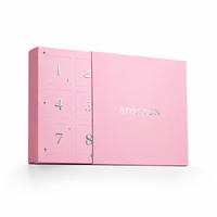 Calendrier de l'Avent personnalisable à 9 compartiments pour bijoux, boîte surprise à fentes, doublée d'éponge, gaufrage UV, réutilisable, pour cadeaux, cosmétiques et bijoux